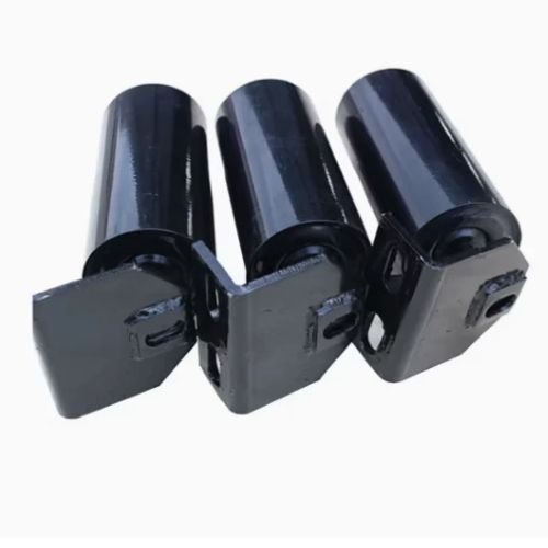 Industrial conveyor rollers with corrosion-resistant coating, designed for high-impact zones.